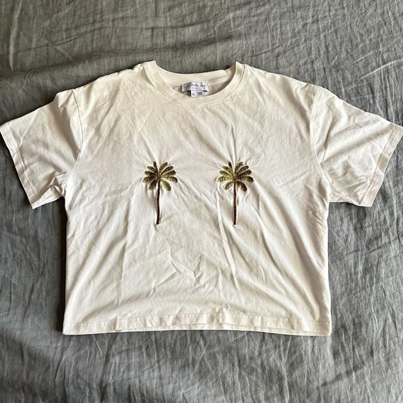 Never Fully Dressed Palm boob shirt - white palm tree t-shirt - Picture 4 of 7